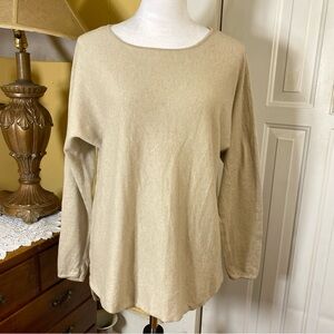 Michael Michael Kors Sweater Womens Large Oatmeal Heather Long Sleeve Pullover